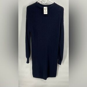 NWT Style & Co. Petites Dark Blue Long Sleeve Sweater Dress MP